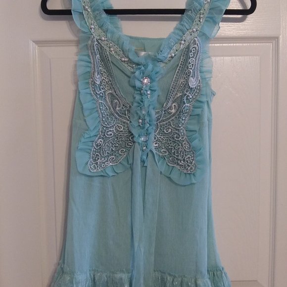 Pretty Angel Aqua Lace Embellished Top - Picture 5 of 13